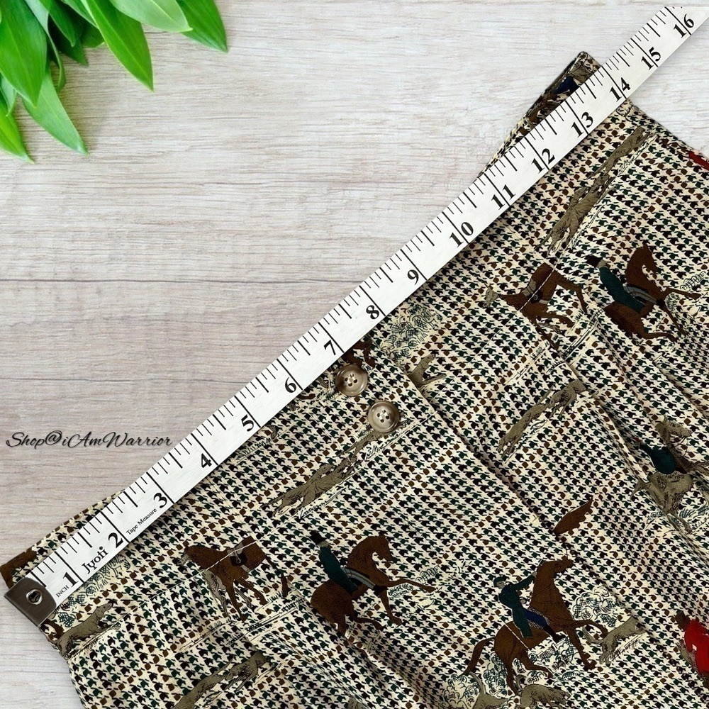 Rare vintage equestrian hunting dog button front houndstooth skirt *iamwarrior - Picture 8 of 13
